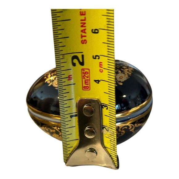 LIMOGES CASTEL‎ Cobalt Blue Easter Egg Trinket Box  22 k Gold - Picture 8 of 14